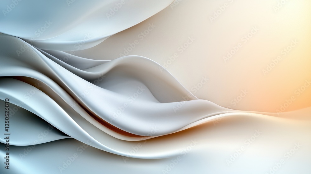 Poster Silky flowing fabric texture studio setting abstract image soft lighting close-up view elegance and serenity concept