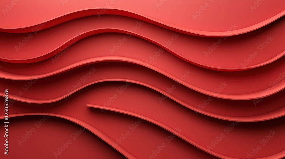 Poster dynamic red waves abstract art digital design modern environment close-up viewpoint visual rhythm