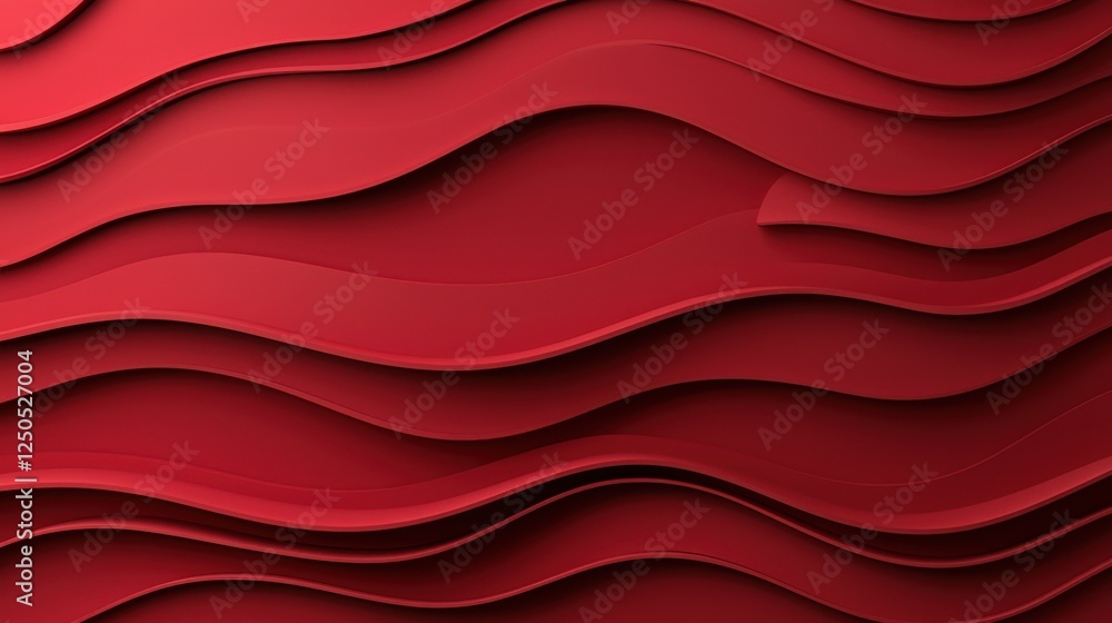Poster dynamic red waves design digital art abstract background modern aesthetic eye-level viewpoint visual