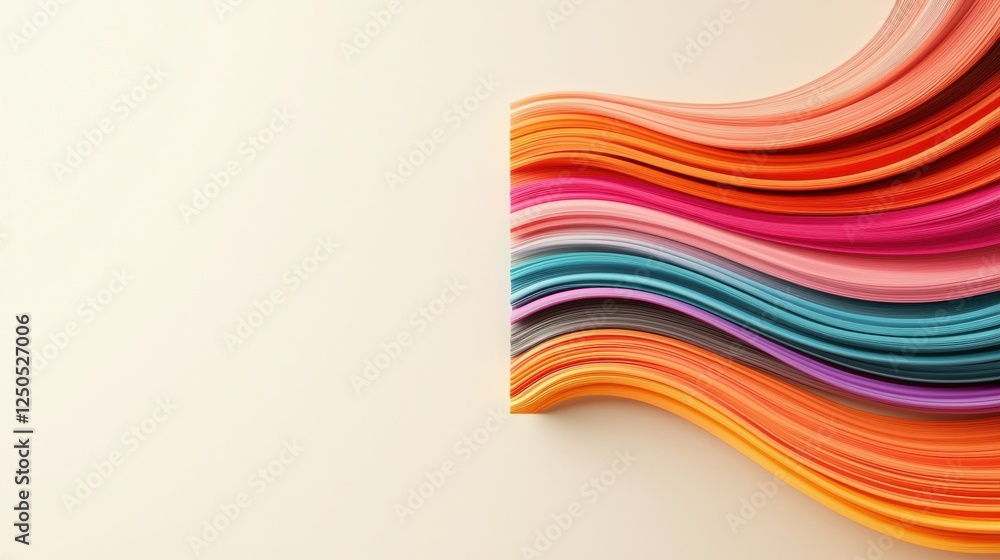 Poster creative abstract waves color in graphic design studio digital art minimalist close-up visual inspir