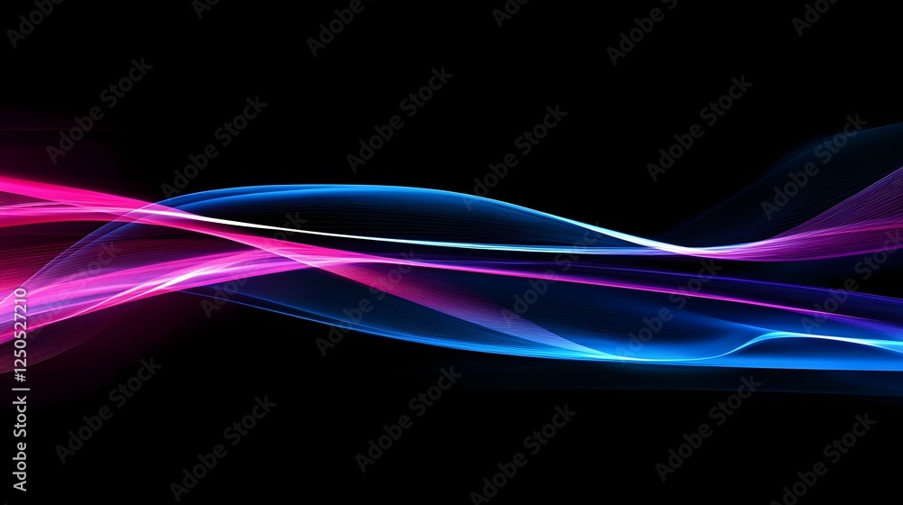 Leinwandbilder mesmerizing waves of luminous energy captivating abstract digital art background with fluid undulati