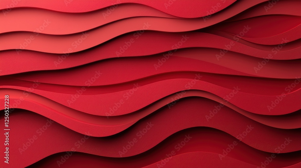 Poster dynamic red waves abstract design digital art modern aesthetic minimalist environment close-up view 
