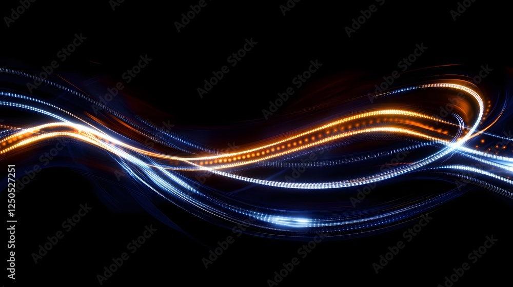 Fototapete mesmerizing waves of neon light a dynamic abstract composition showcasing fluid kinetic energy and e