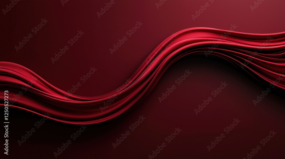Poster elegant red wave design digital art abstract background studio setting close-up view modern aestheti