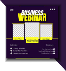 webinar and business conference social media post template.
