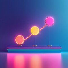 Achieving success through goal setting a neon-inspired visualization of habit formation and progress