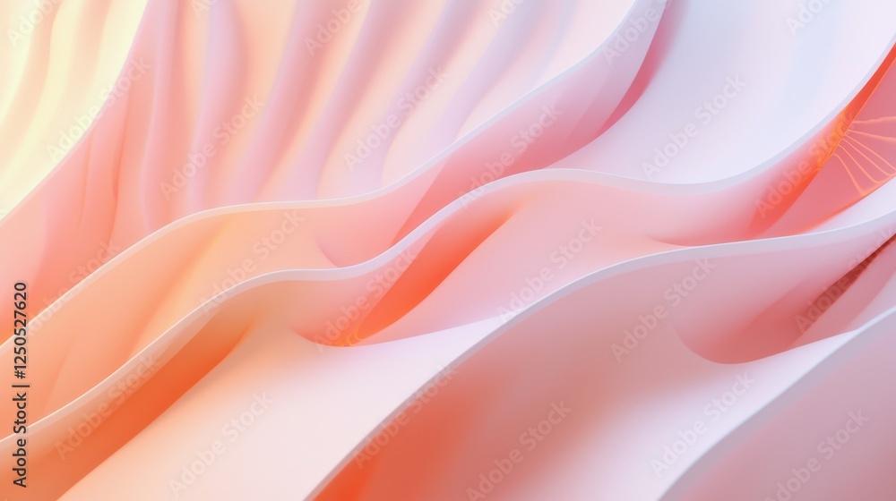 Poster flowing waves soft textures abstract art digital creation serene environment close-up view concept h