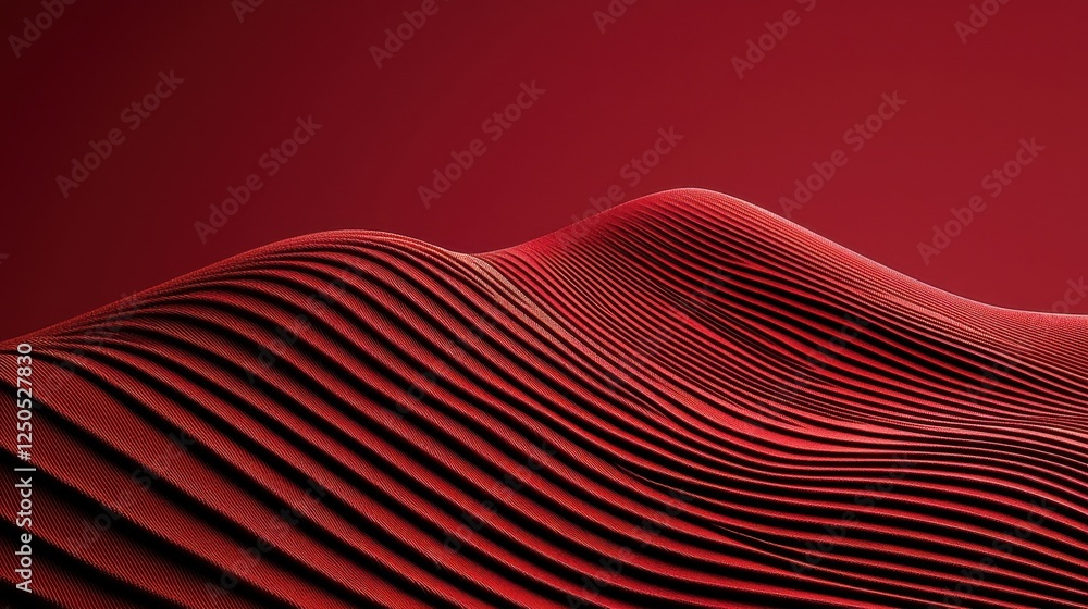 Poster dynamic red wave patterns abstract setting digital artwork modern design aesthetic viewpoint visual 