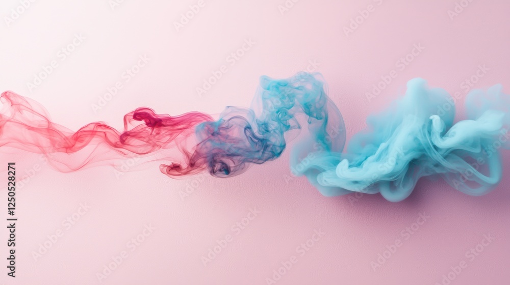 Poster dynamic color flow abstract art digital design soft pink background aerial view visual harmony