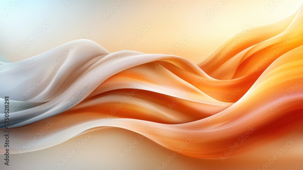 Poster dynamic flow colorful waves abstract background digital art soft lighting artistic perspective visua