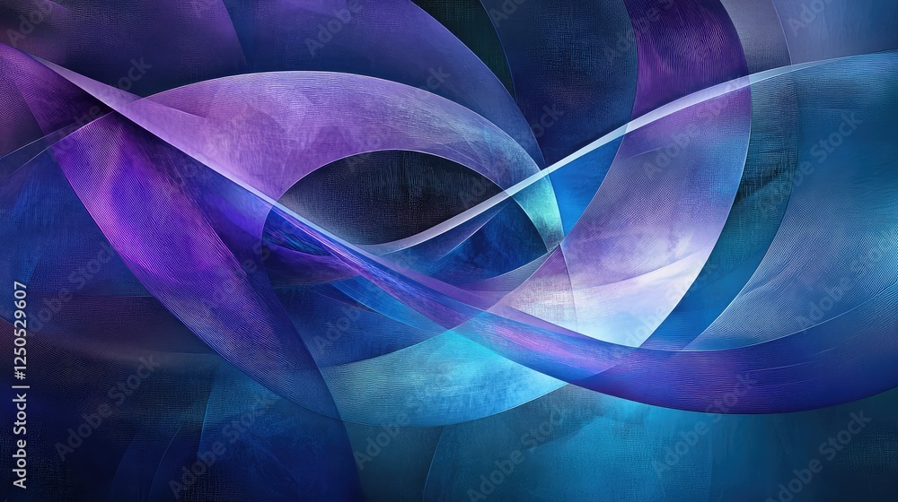 Aufkleber abstract waves of purple and blue creating a dreamlike atmosphere with soft light and flowing shapes