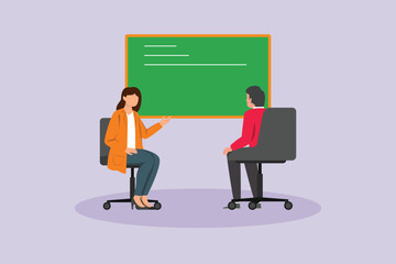 Campus activity concept. Colored flat vector illustration isolated.