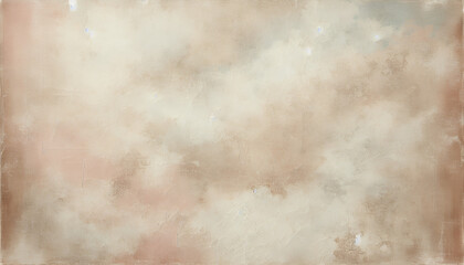 Abstract Cloudy Watercolor Texture Background in Soft Beige and Brown Tones, Dreamy Artistic Sky Painting, Vintage Style Atmospheric Backdrop