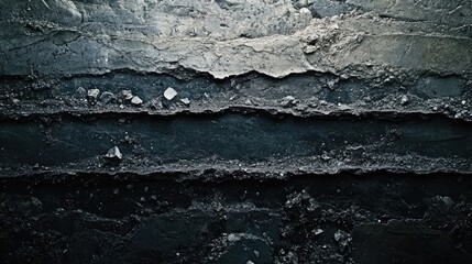 Obraz premium Textured Stratified Rock Layers Displaying Geological Formation