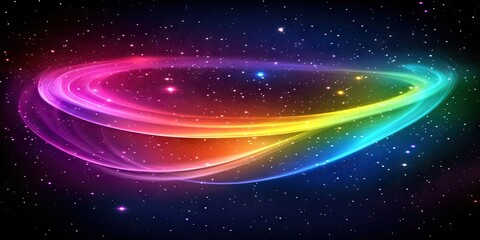 Obraz premium Rainbow nebula cosmic swirl, space background, galaxy