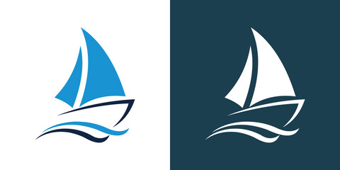 Boat with sail logo, ship, sail, boat vector , boat logo, boat icon
