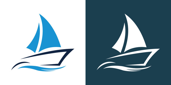 Boat with sail logo, ship, sail, boat vector , boat logo, boat icon
