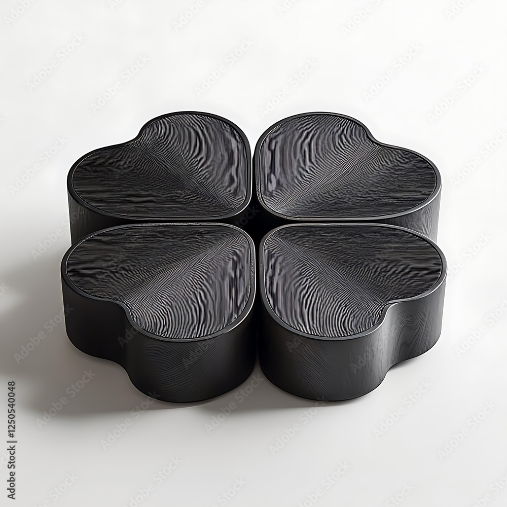Poster sleek modular side table with unique heart shape design, perfect for modern interiors. this stylish 