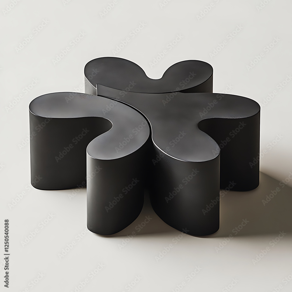 Poster sleek modular side table with unique, abstract design in black, perfect for modern interiors. its sm