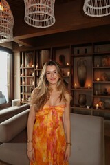 young woman in a luxury interior