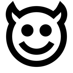 Emoticon Devil - Simple Minimalist Emoji Flat Icon 