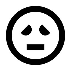 Emoticon Dissapointed - Simple Minimalist Emoji Flat Icon 