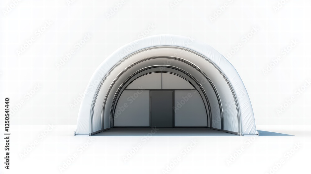 Poster archway of structure: capturing the clean lines and modern design of a large, white archway, this im