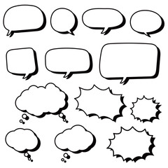 Talking bubble style of thinking sign symbol vector illustration. Web chatting box and comic dialogue design.