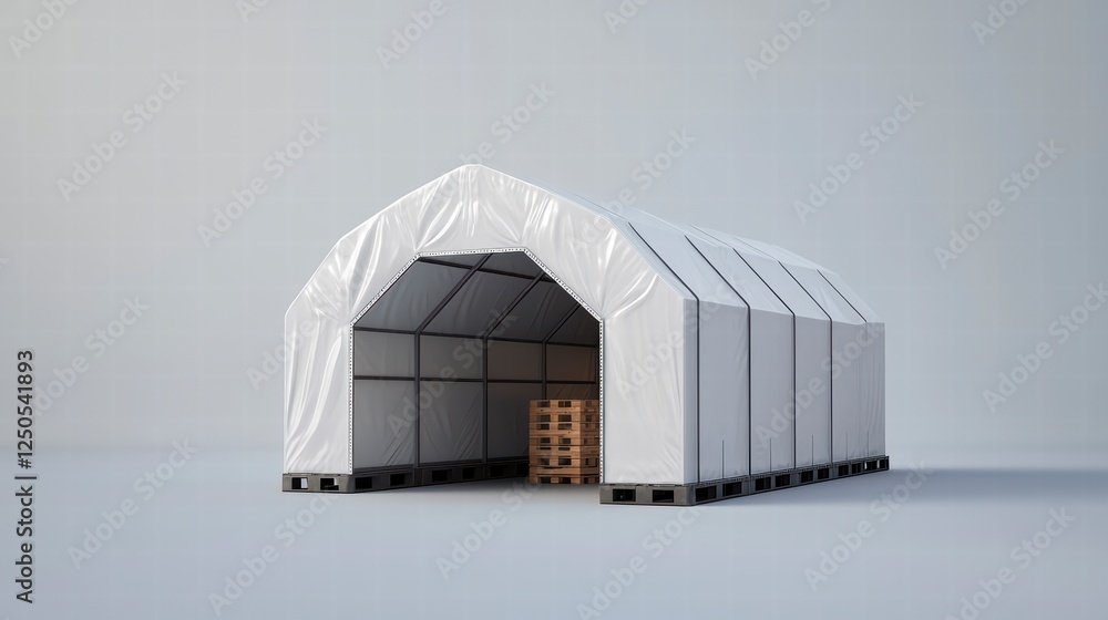 Poster warehouse structure: capturing a modern storage structure, highlighting its design and use in logist
