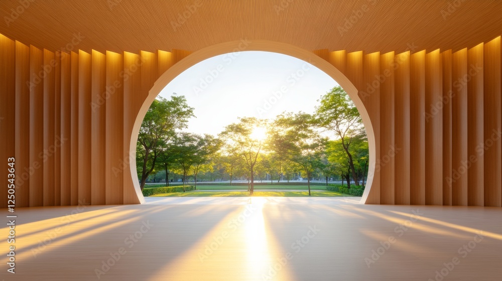 Aufkleber timber-clad university lecture hall modern circular design with natural light and sustainable acoust