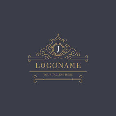 Letter J Luxury. elegant with logo vector, Creative Lettering Logo Vector Illustration.