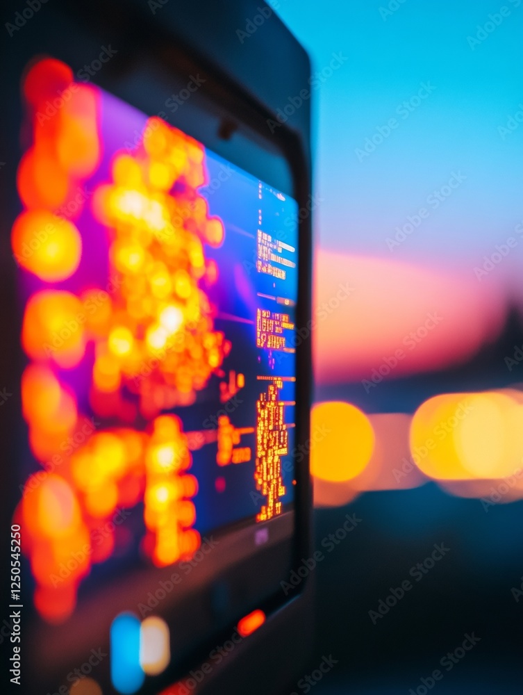 Poster Vibrant Digital Display High-Resolution LED Screens Array in Control Panel Setup - Modern Tech Oversight and Operations Hub in Contemporary Business Environments