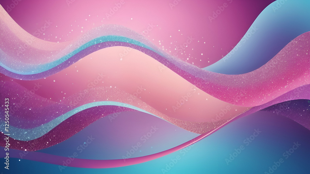 Aufkleber vibrant abstract background with gradient colors sparkling stars and flowing golden waves for creati
