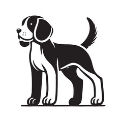 Well-balanced Beagle silhouette suitable for artistic work - Beagle illustration - minimal Beagle vector - dog silhouette
