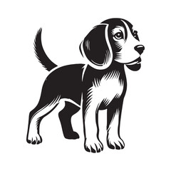 Premium Beagle silhouette crafted for high-quality visuals - Beagle illustration - minimal Beagle vector - dog silhouette
