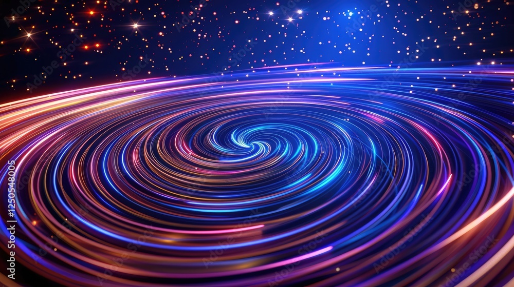 Poster galactic swirl of light outer space abstract art cosmic environment dynamic viewpoint energy concept
