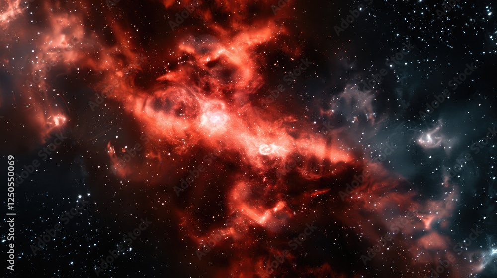 Poster intergalactic explosion of color cosmic nebula formation outer space visual art starry environment w