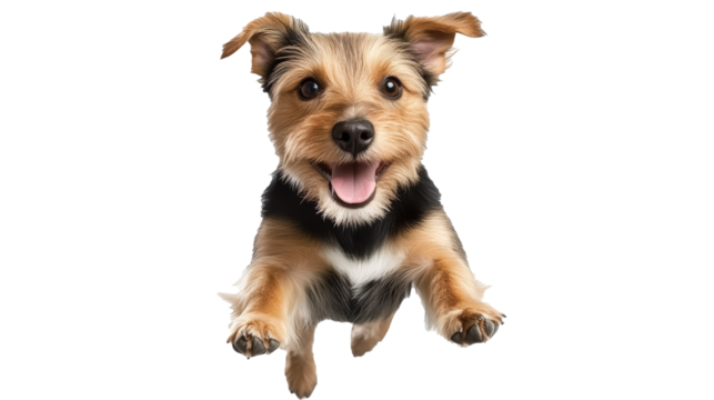 [Transparent Background PNG]Happy Dog Jumping in the Air