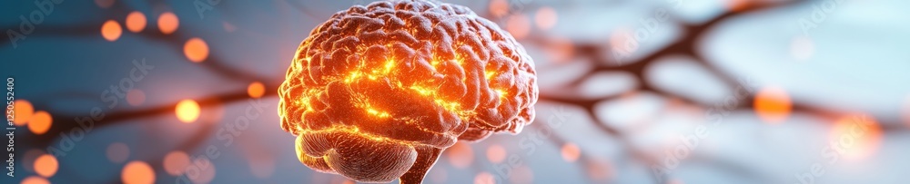 Poster Glowing Synapses Futuristic Neural Network in Digital Space - AI Visualization for Technology Integration in Modern Business Strategies and Intelligent Automation