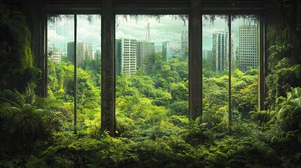 jungle, plants, overgrown, urban jungle