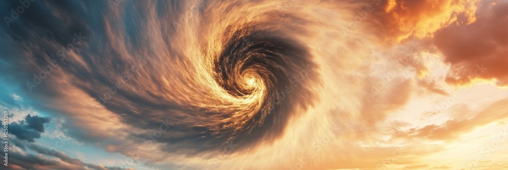 Fototapete Dynamic Cyclone Art Vibrant Spiral Clouds and Ocean Patterns - Meteorological Creativity for Cutting-Edge Climate Data Analytics and Severe Weather Education