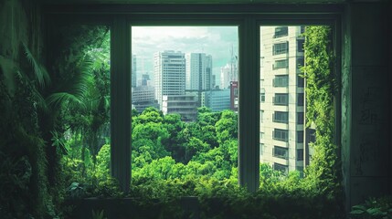 Fototapeta premium jungle, plants, overgrown, urban jungle
