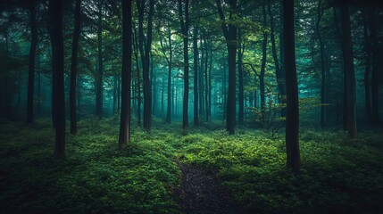 quiet, forest, trees, peaceful