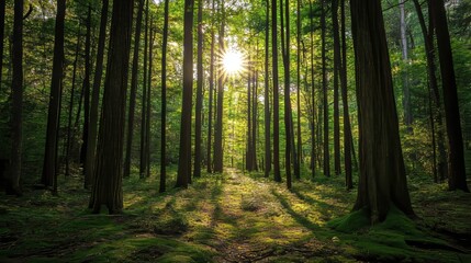 Naklejka premium quiet, forest, trees, peaceful