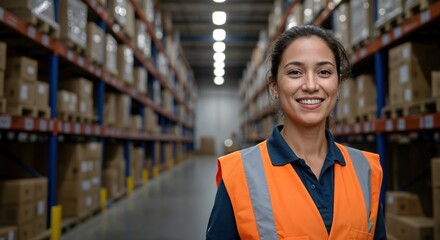 Professional Woman in Warehouse Environment