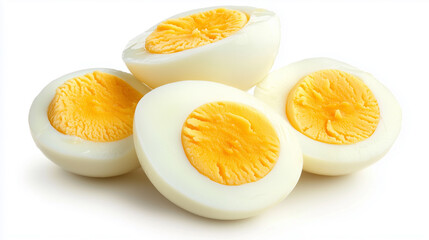 Boiled egg isolated on white background