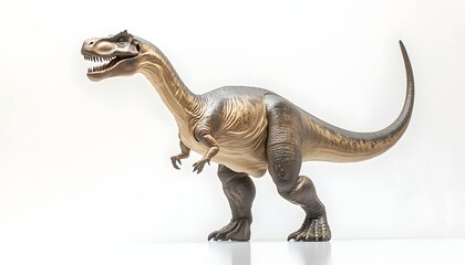 Fototapeta premium Tyrannosaurus Rex Dinosaur Toy Model Posing