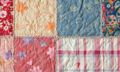 Colorful quilt showcasing various patterns