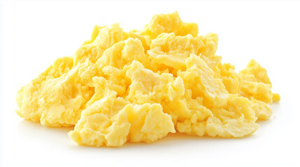 Scrambled eggs isolated on white background