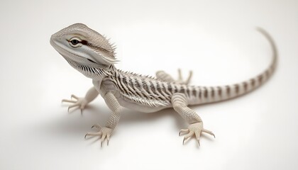 Fototapeta premium A juvenile bearded dragon reptile displays its patterned skin